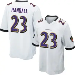 Nike Adam Randall Baltimore Ravens Youth Game White Jersey