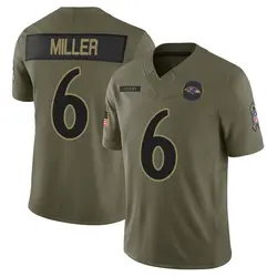Nike Anthony Miller Baltimore Ravens Youth Limited Olive 2025 Salute to Service Jersey