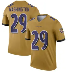 Nike Ar'Darius Washington Baltimore Ravens Men's Legend Gold Inverted Jersey