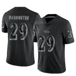 Nike Ar'Darius Washington Baltimore Ravens Men's Limited Black Reflective Jersey
