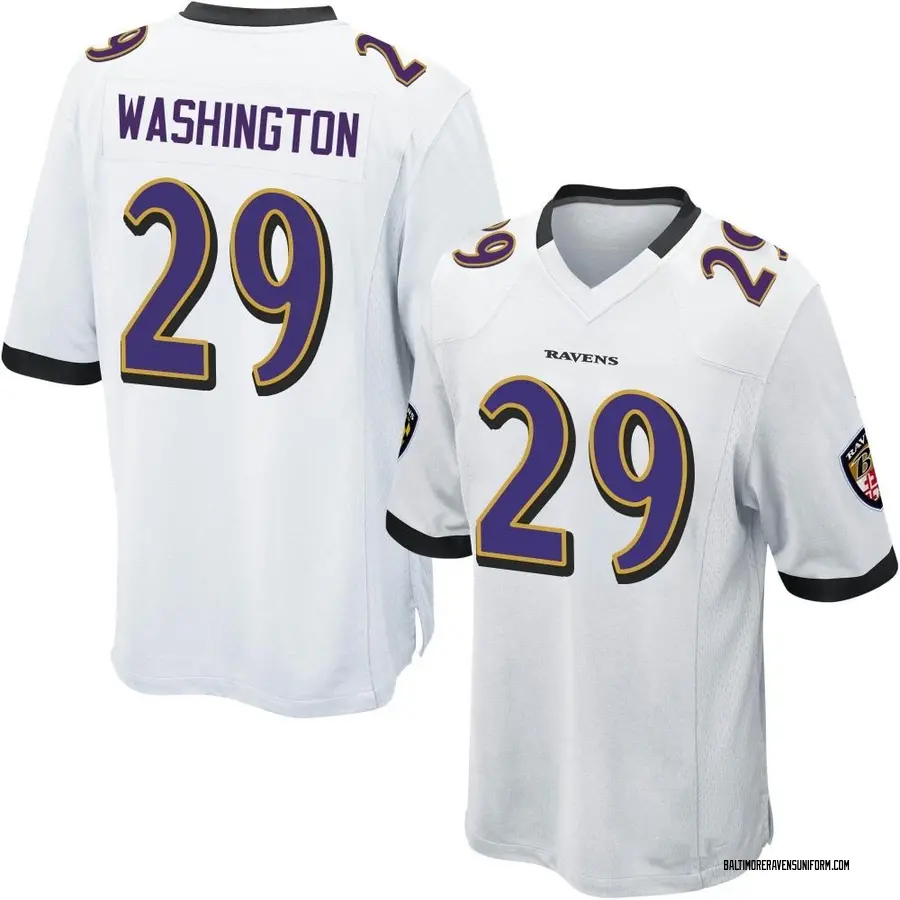 Nike Ar'Darius Washington Baltimore Ravens Youth Game White Jersey
