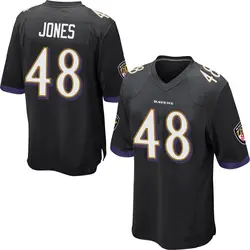 Nike Carl Jones Baltimore Ravens Men's Game Black Jersey