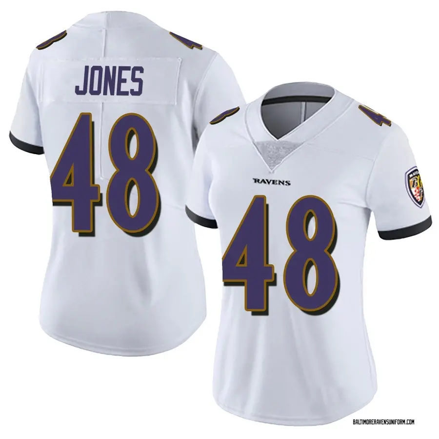 Nike Carl Jones Baltimore Ravens Women's Limited White Vapor Untouchable Jersey