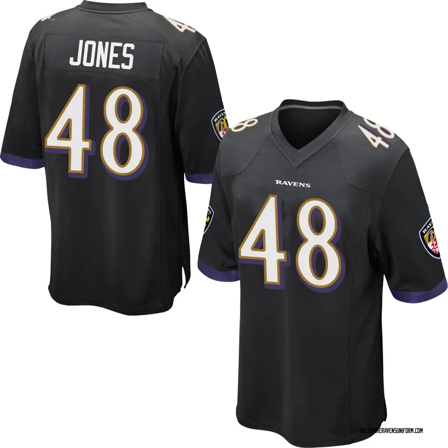 Nike Carl Jones Baltimore Ravens Youth Game Black Jersey