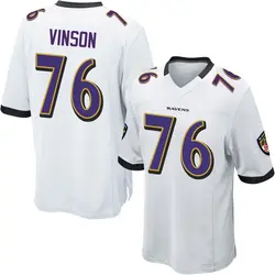Nike Carson Vinson Baltimore Ravens Men's Game White Jersey