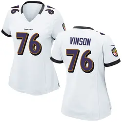 Nike Carson Vinson Baltimore Ravens Women's Game White Jersey