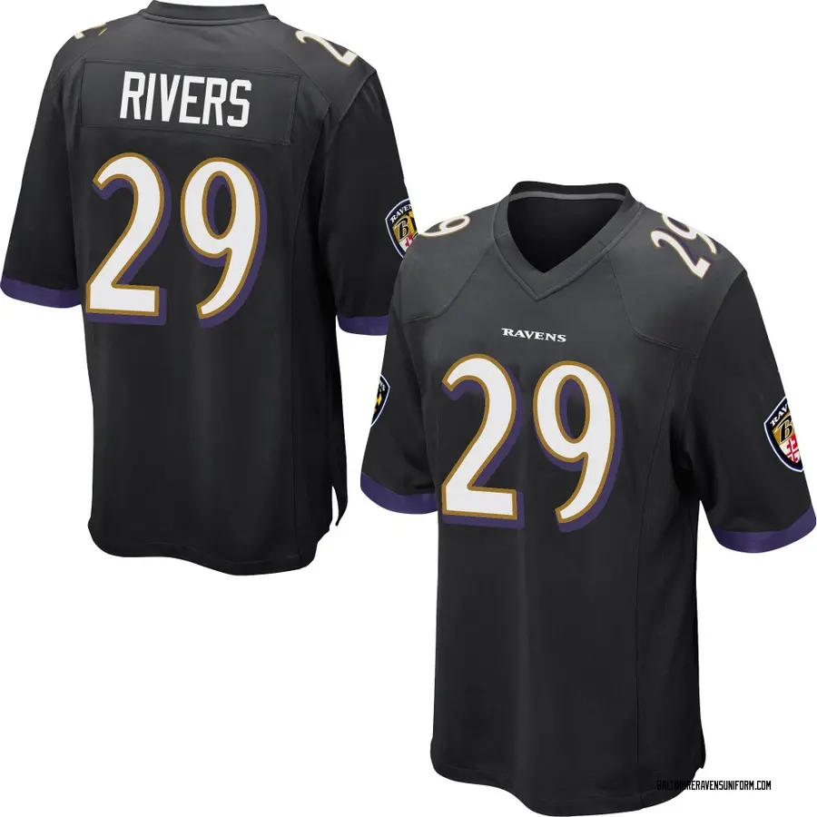 Nike Chandler Rivers Baltimore Ravens Men's Game Black Jersey