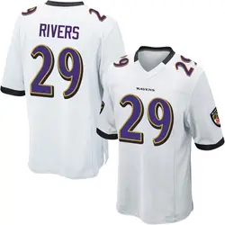 Nike Chandler Rivers Baltimore Ravens Men's Game White Jersey
