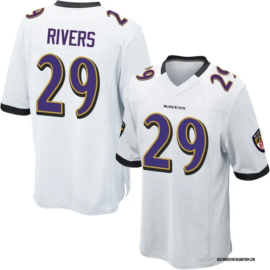 Nike Chandler Rivers Baltimore Ravens Men's Game White Jersey