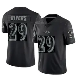 Nike Chandler Rivers Baltimore Ravens Men's Limited Black Reflective Jersey
