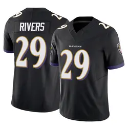 Nike Chandler Rivers Baltimore Ravens Men's Limited Black Vapor F.U.S.E. Jersey