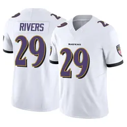 Nike Chandler Rivers Baltimore Ravens Men's Limited White Vapor F.U.S.E. Jersey