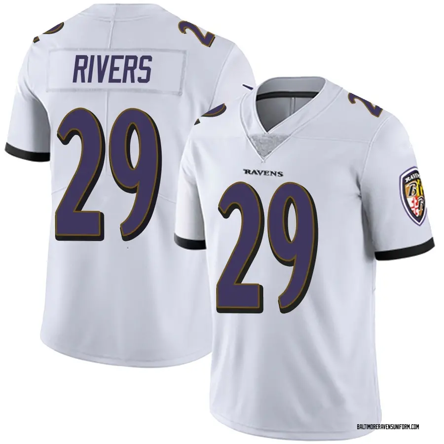 Nike Chandler Rivers Baltimore Ravens Men's Limited White Vapor Untouchable Jersey