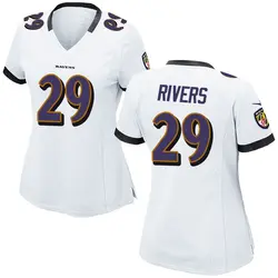 Nike Chandler Rivers Baltimore Ravens Women's Game White Jersey