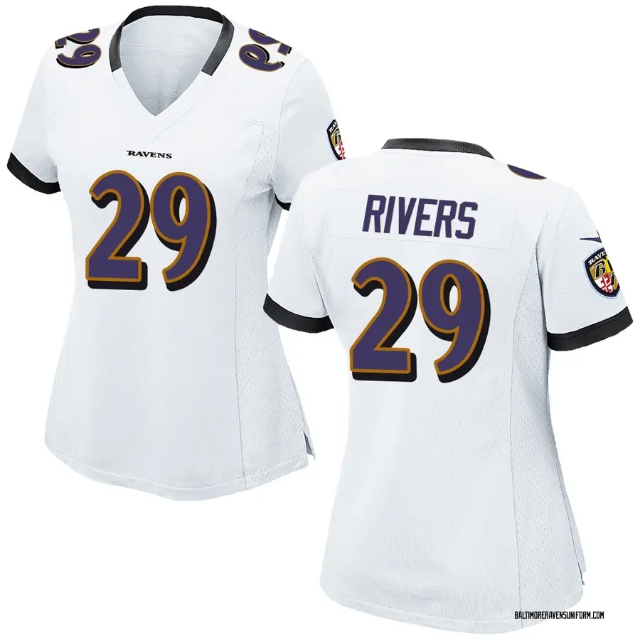 Nike Chandler Rivers Baltimore Ravens Women's Game White Jersey