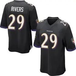 Nike Chandler Rivers Baltimore Ravens Youth Game Black Jersey