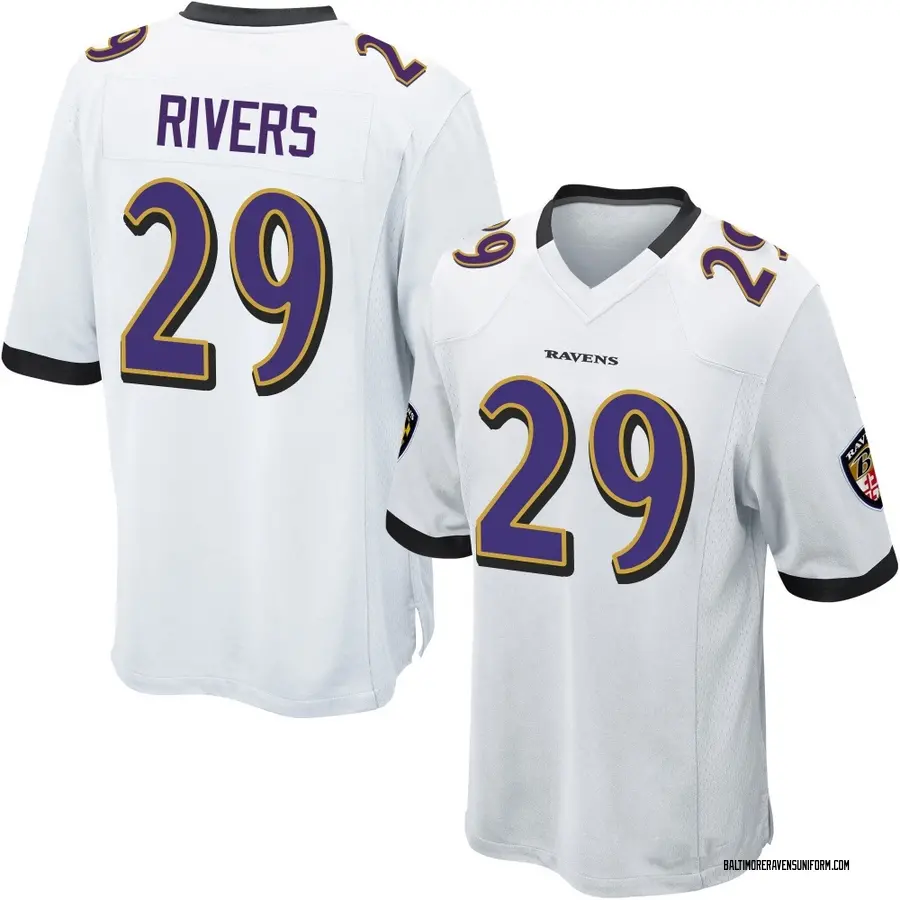 Nike Chandler Rivers Baltimore Ravens Youth Game White Jersey