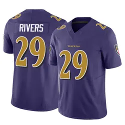 Nike Chandler Rivers Baltimore Ravens Youth Limited Purple Vapor F.U.S.E. Jersey