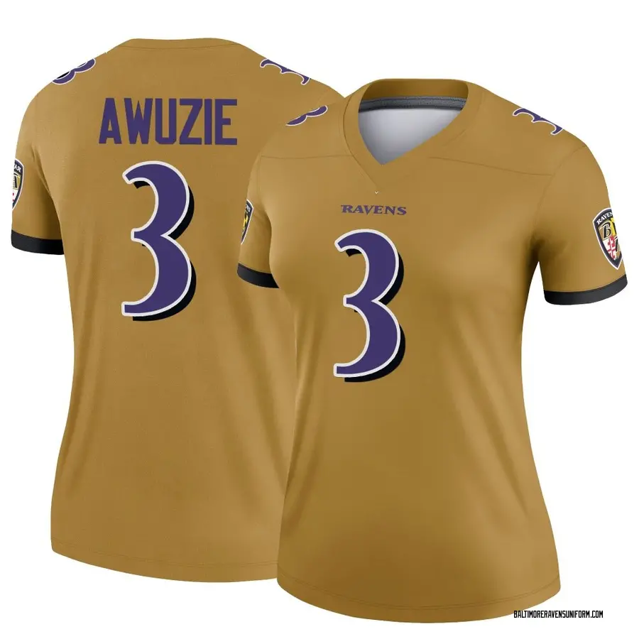 Nike Chidobe Awuzie Baltimore Ravens Women's Legend Gold Inverted Jersey