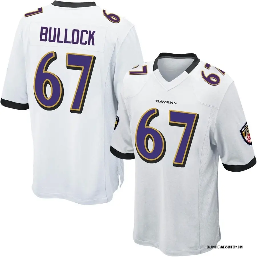 Nike Corey Bullock Baltimore Ravens Men's Game White Jersey