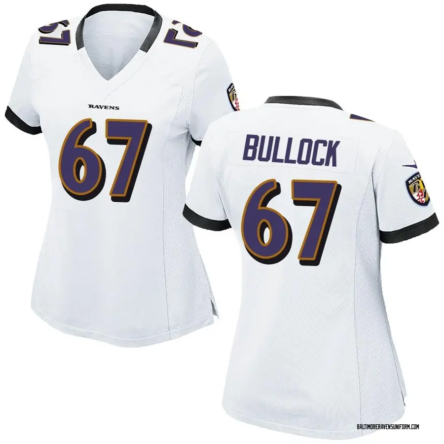 Nike Corey Bullock Baltimore Ravens Women's Game White Jersey