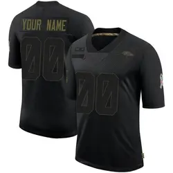 Nike Custom Baltimore Ravens Men's Limited Black 2020 Salute To Service Jersey