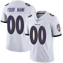 Nike Custom Baltimore Ravens Men's Limited White Vapor Untouchable Jersey
