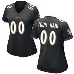 Nike Custom Baltimore Ravens Women's Game Black Jersey