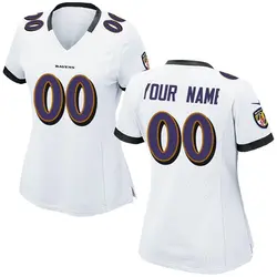 Nike Custom Baltimore Ravens Women's Game White Jersey
