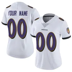 Nike Custom Baltimore Ravens Women's Limited White Vapor Untouchable Jersey