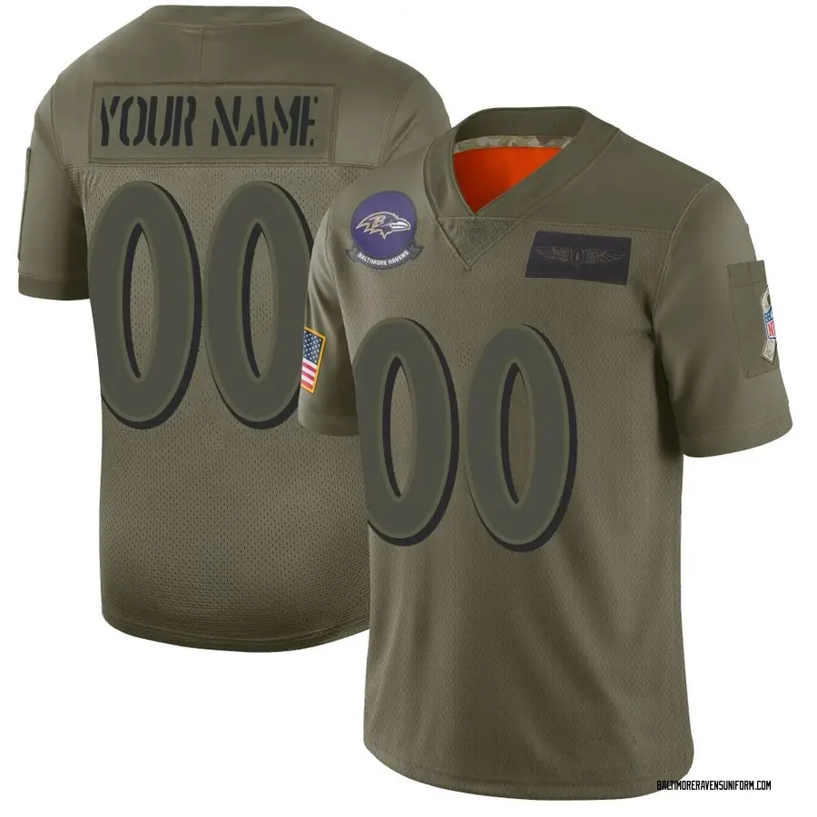 Nike Custom Baltimore Ravens Youth Limited Camo 2019 Salute to Service Jersey