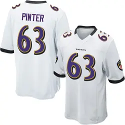 Nike Danny Pinter Baltimore Ravens Youth Game White Jersey