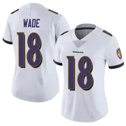Nike Dayton Wade Baltimore Ravens Women's Limited White Vapor Untouchable Jersey