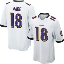 Nike Dayton Wade Baltimore Ravens Youth Game White Jersey