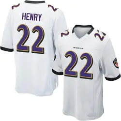 Nike Derrick Henry Baltimore Ravens Youth Game White Jersey