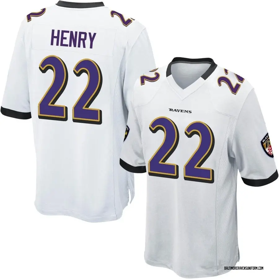 Nike Derrick Henry Baltimore Ravens Youth Game White Jersey