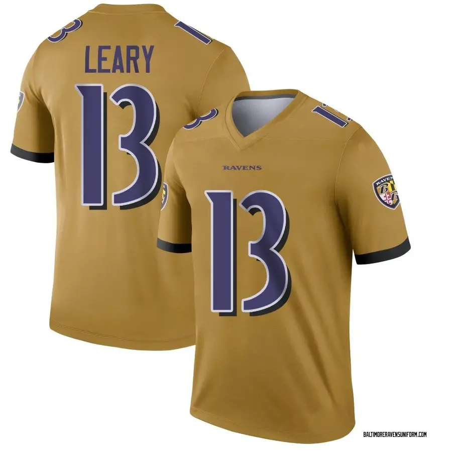 Nike Devin Leary Baltimore Ravens Men's Legend Gold Inverted Jersey