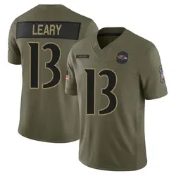 Nike Devin Leary Baltimore Ravens Men's Limited Olive 2025 Salute to Service Jersey