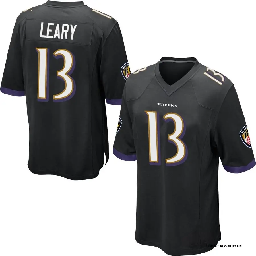 Nike Devin Leary Baltimore Ravens Youth Game Black Jersey