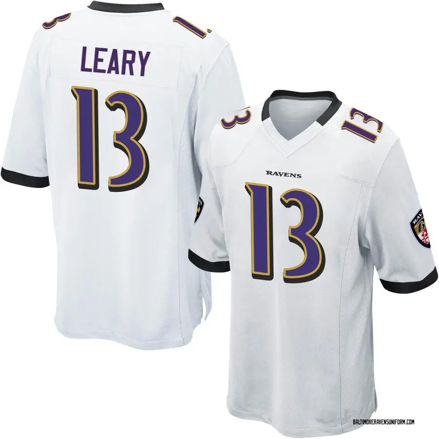 Nike Devin Leary Baltimore Ravens Youth Game White Jersey