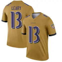 Nike Devin Leary Baltimore Ravens Youth Legend Gold Inverted Jersey