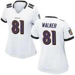 Nike Devontez Walker Baltimore Ravens Women's Game White Jersey