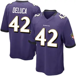 Nike Dominic DeLuca Baltimore Ravens Men's Game Purple Team Color Jersey
