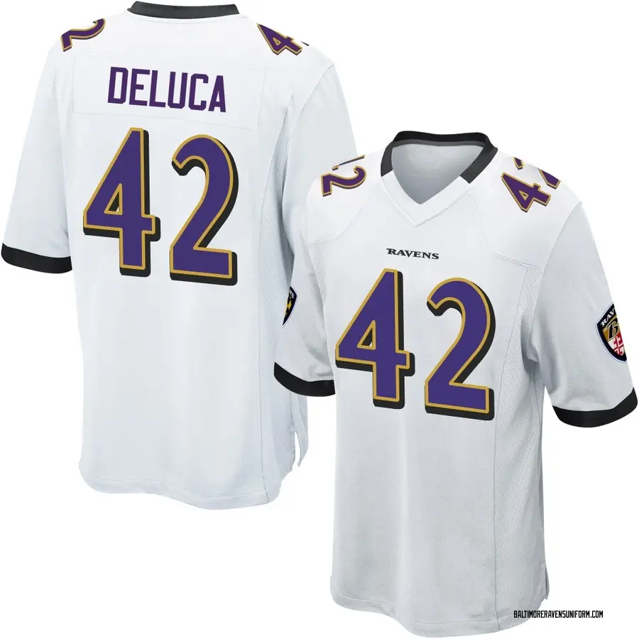 Nike Dominic DeLuca Baltimore Ravens Men's Game White Jersey