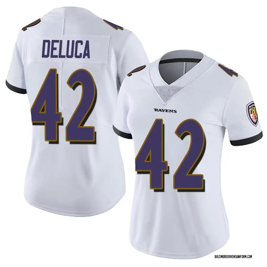 Nike Dominic DeLuca Baltimore Ravens Women's Limited White Vapor Untouchable Jersey