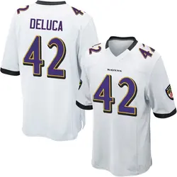 Nike Dominic DeLuca Baltimore Ravens Youth Game White Jersey
