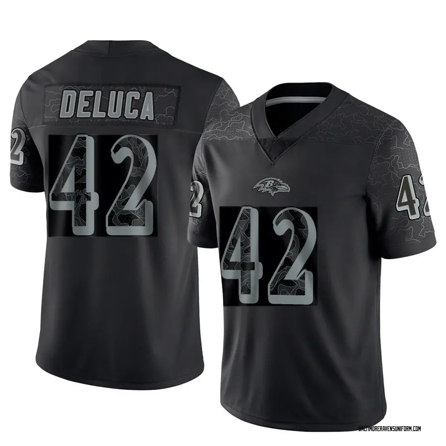 Nike Dominic DeLuca Baltimore Ravens Youth Limited Black Reflective Jersey