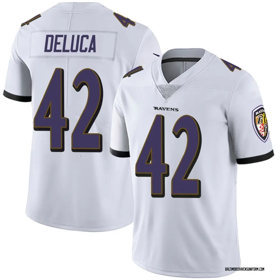 Nike Dominic DeLuca Baltimore Ravens Youth Limited White Vapor Untouchable Jersey