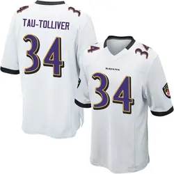 Nike Elijah Tau-Tolliver Baltimore Ravens Men's Game White Jersey