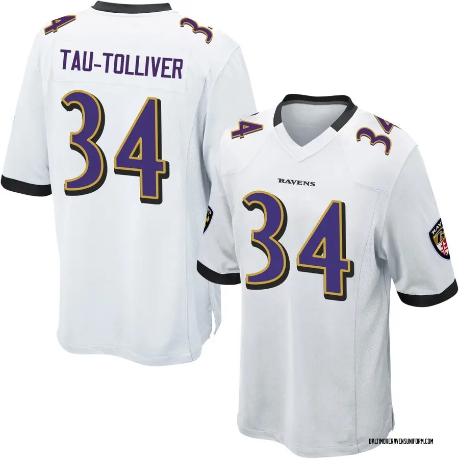 Nike Elijah Tau-Tolliver Baltimore Ravens Men's Game White Jersey